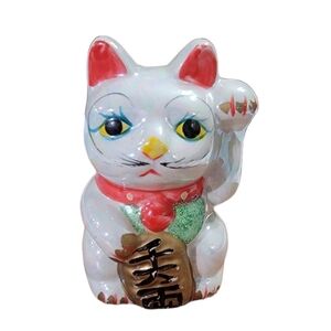 Maneki Neko Asian Japanese Vintage Cat Bank Decor